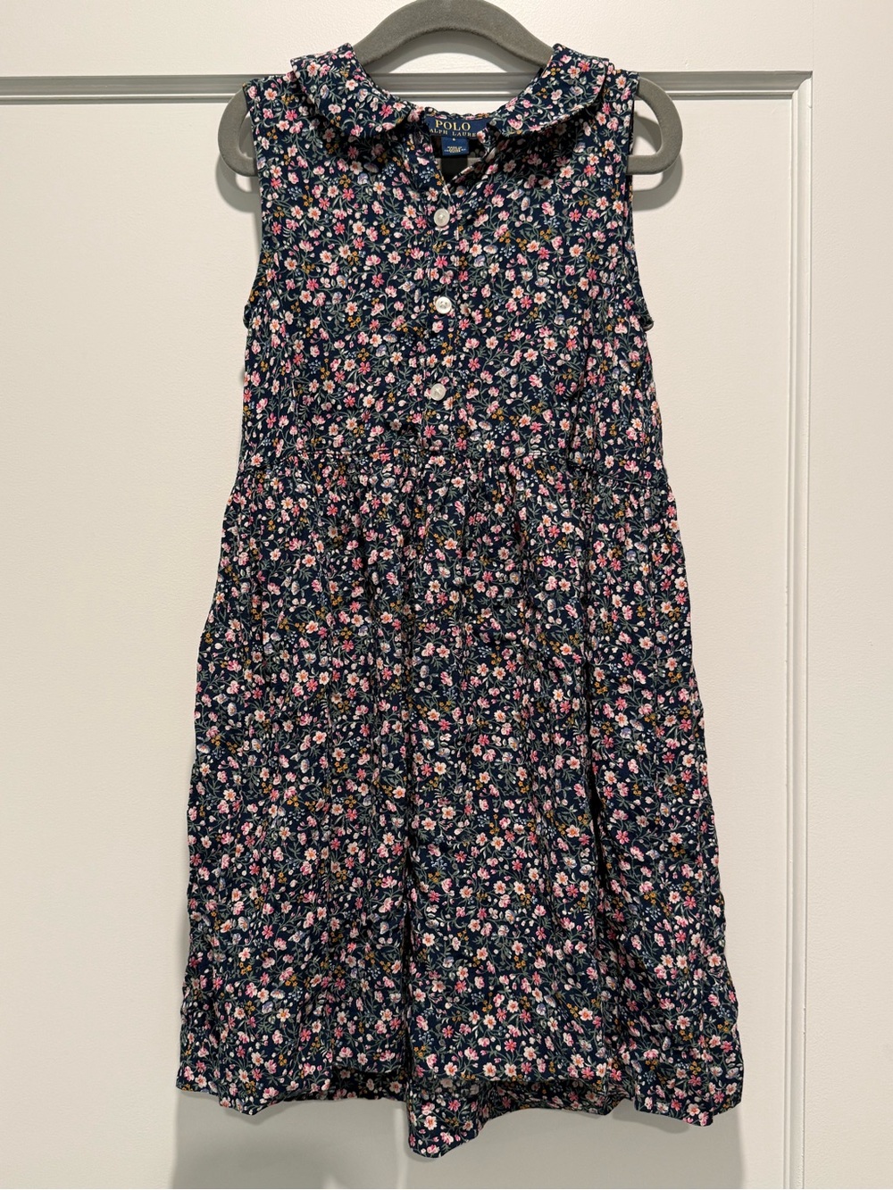 Polo by Ralph Lauren Navy Pink Floral Sleeveless Girl’s Dress